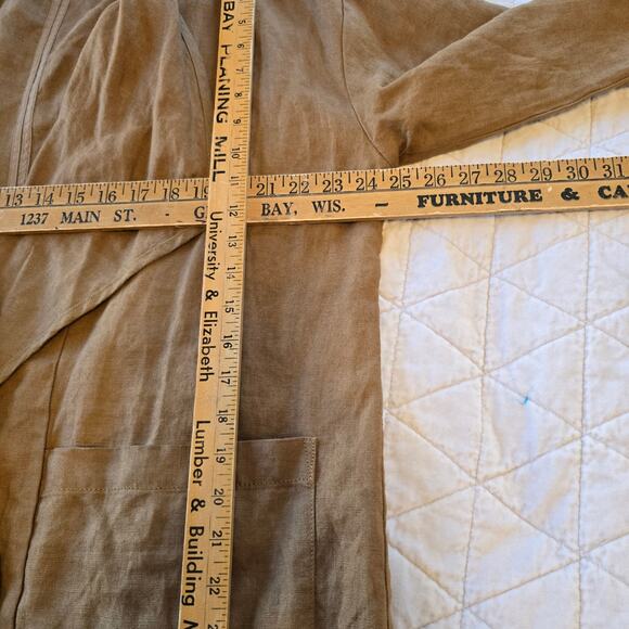 Garnet Hill Modern Linen Topper Jacket Women's XL Tobacco Linen Coastal Boho - Picture 4 of 12